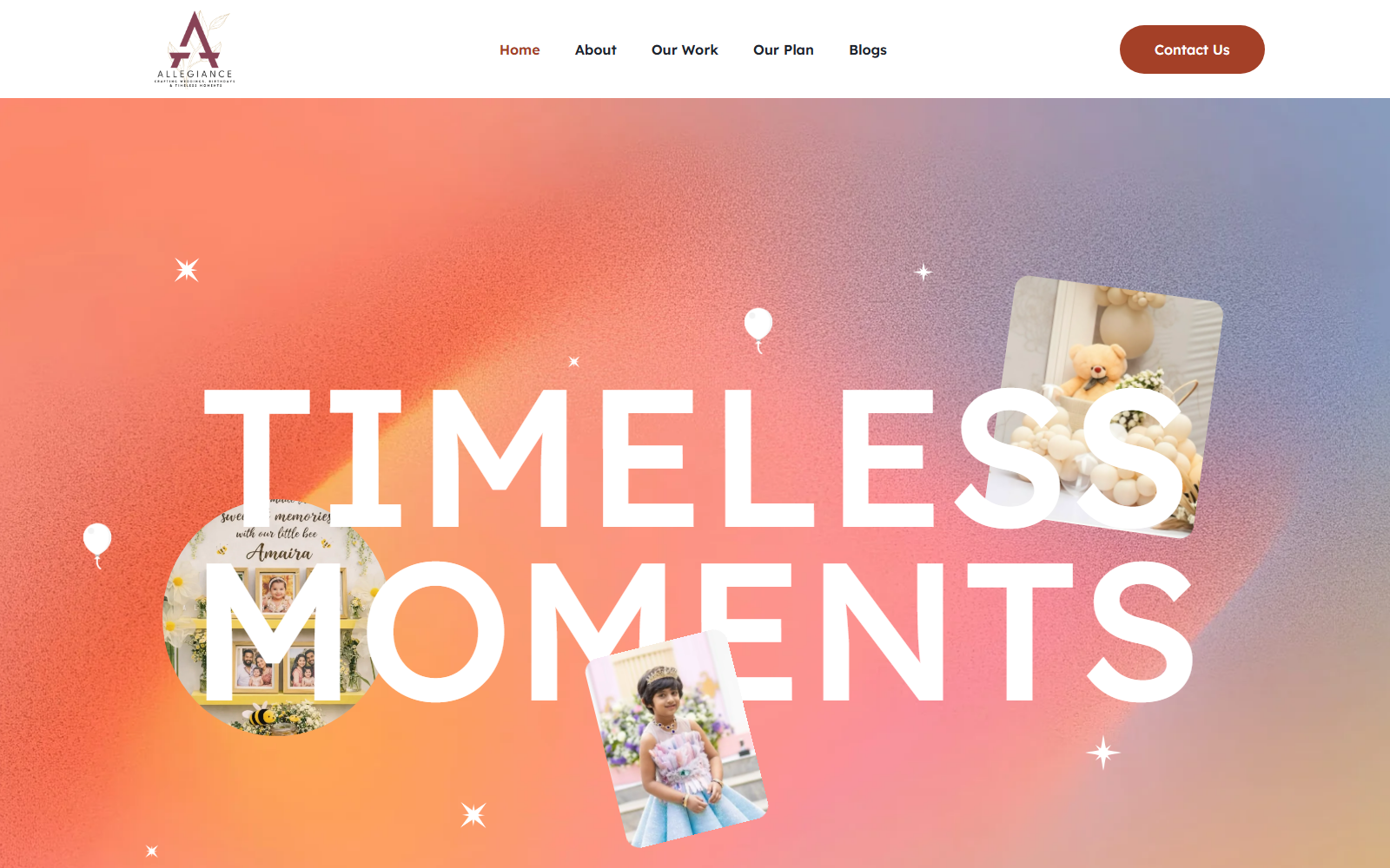 Allegiance Events website design by ASharp Infotech