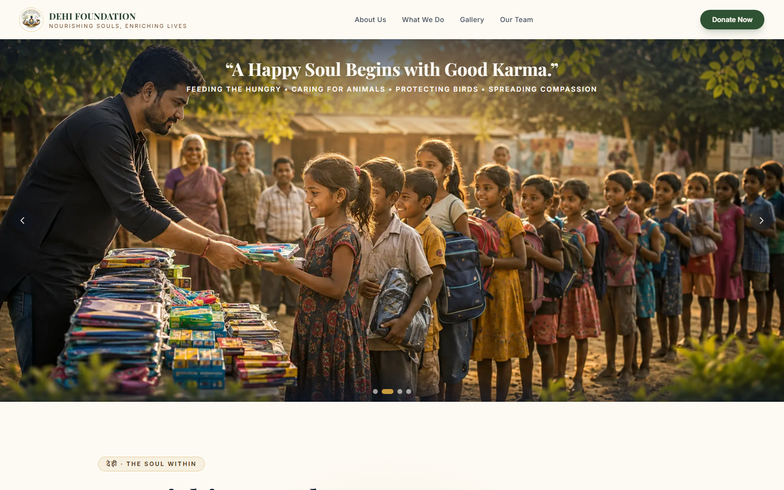 Dehi Foundation website design by ASharp Infotech