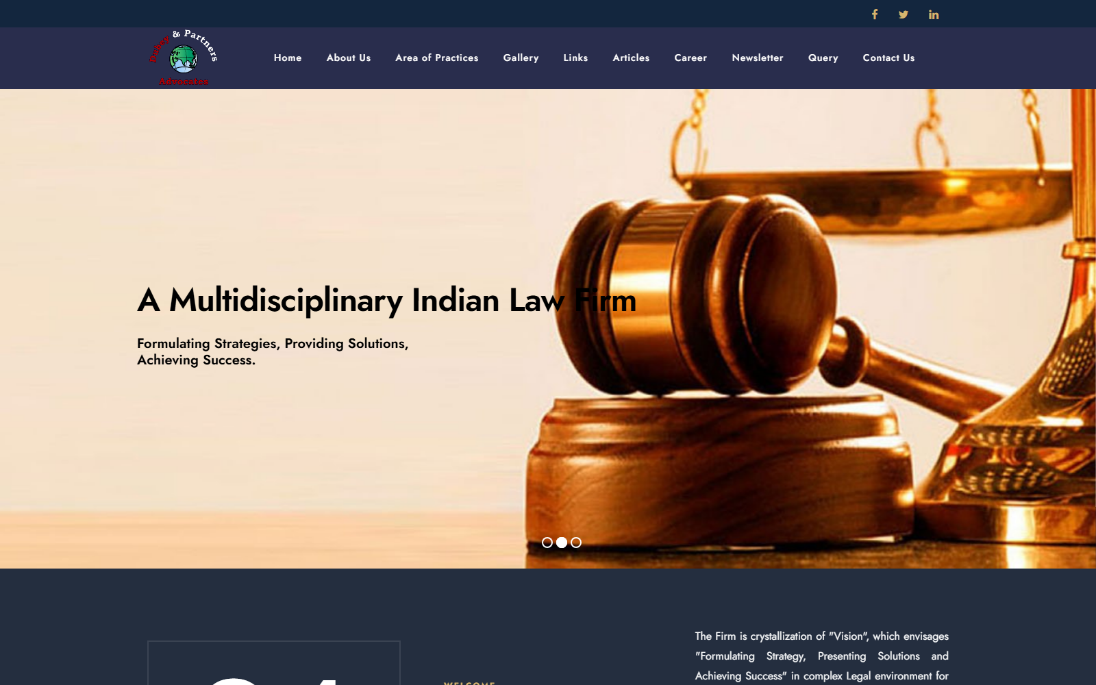 Dubey & Partners website design by ASharp Infotech