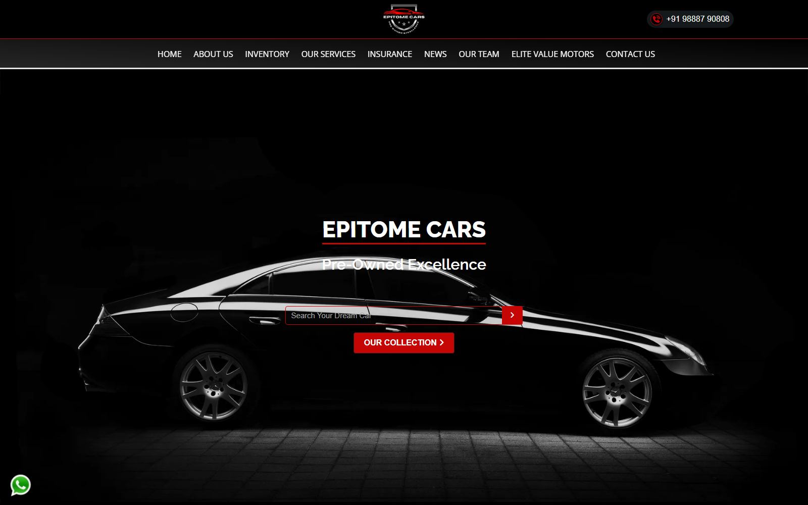 Epitome Cars website design by ASharp Infotech