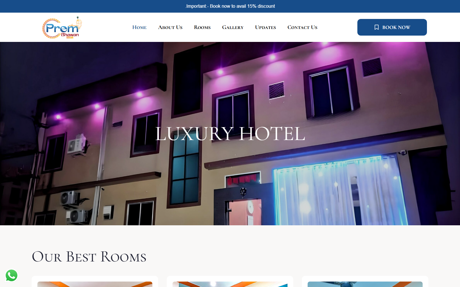Prem Bhawan Khatu website design by ASharp Infotech
