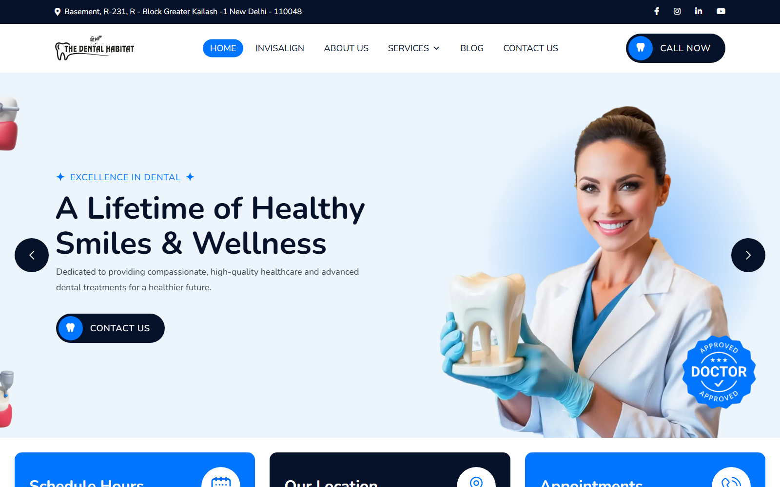 The Dental Habitat website design by ASharp Infotech