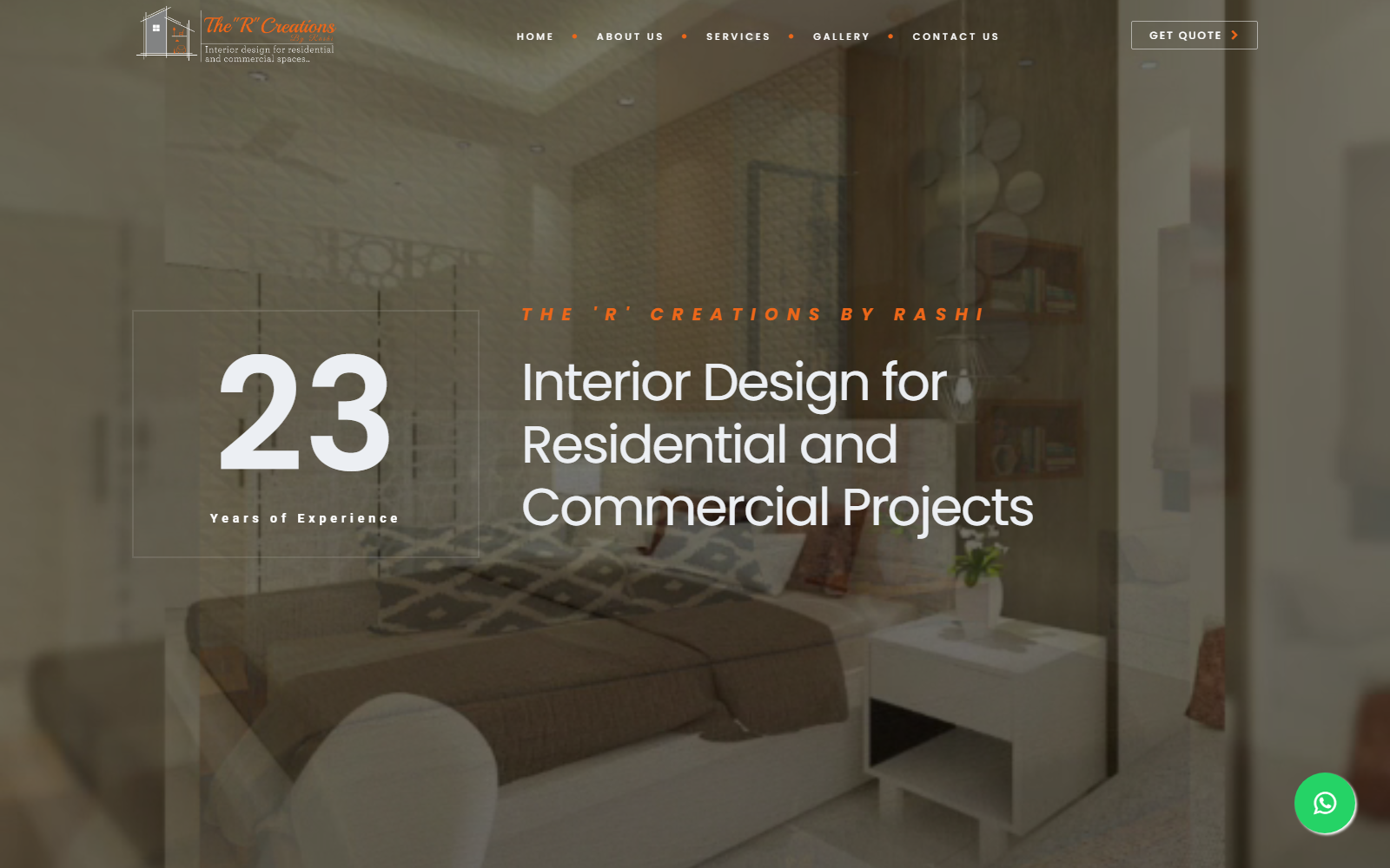 The R Creations website design by ASharp Infotech